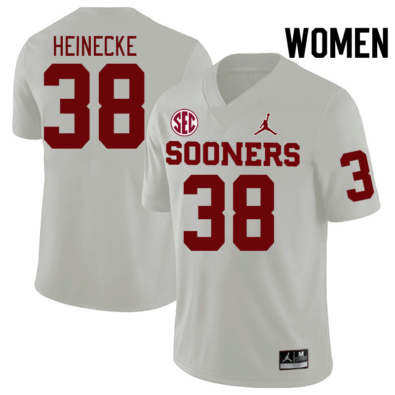 Women #38 Owen Heinecke Oklahoma Sooners 2024 SEC Conference College Football Jerseys-White